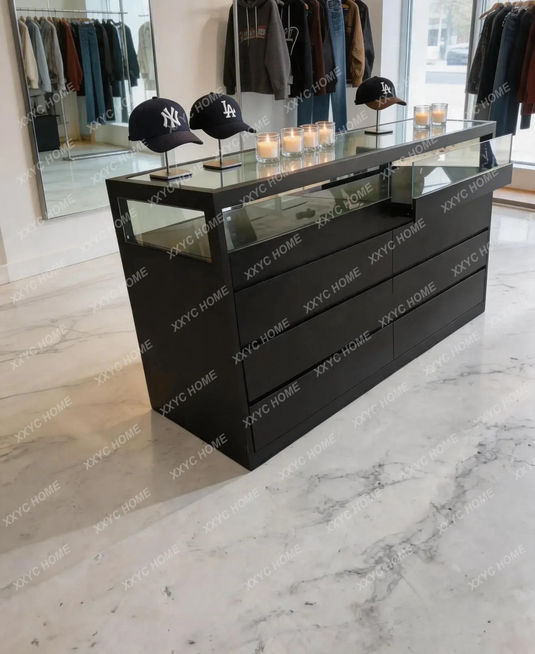 CXDZ Optical shop display cabinet, clothing store, Nakajima table jewelry store display display stand, solid wood paint Nakajima