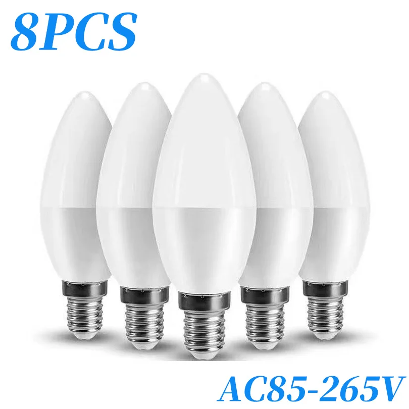 

8PCS LED candle lamp 9W 12W 15W Led Bulb Bombillas AC 85-265V Lamparas Lamp for Home Office Decoration Lighting for Room