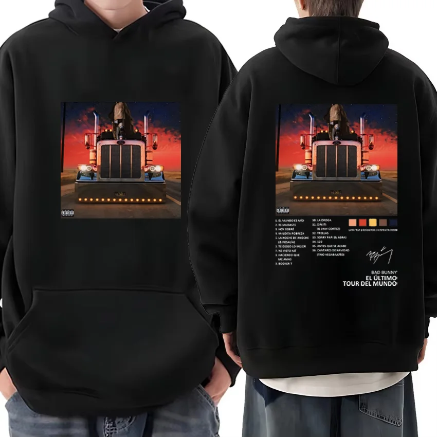 

Bad Bunny Autumn Winter 2025 Graphics Hoodie Men Women's pullover vintage Fleece clothes fashion Long sleeve hip hop streetwear