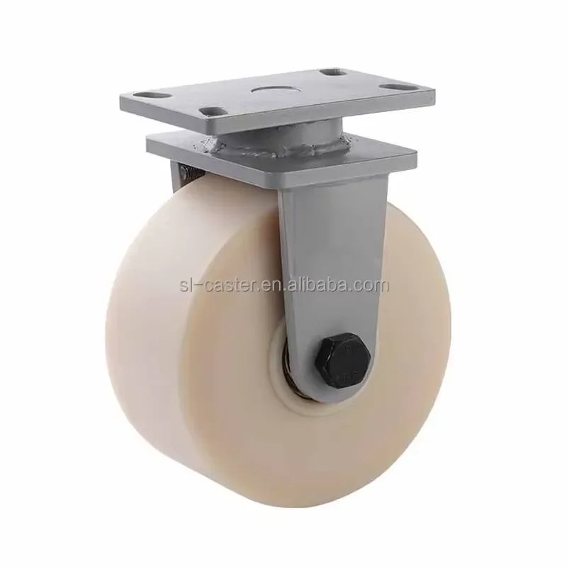 2 Ton Super Heavy MC Nylon Wheel Castor 8inch Swivel Industrial Castor Wheels Double Ball Bearing Extra Hard Tread 1