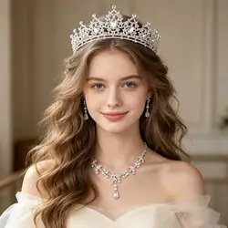 Baroque Crystal Tiaras And Crowns Rhinestone Bridal Jewelry Set Bridal Wedding Hair Accessories Jewelry Crown Tiara For Women