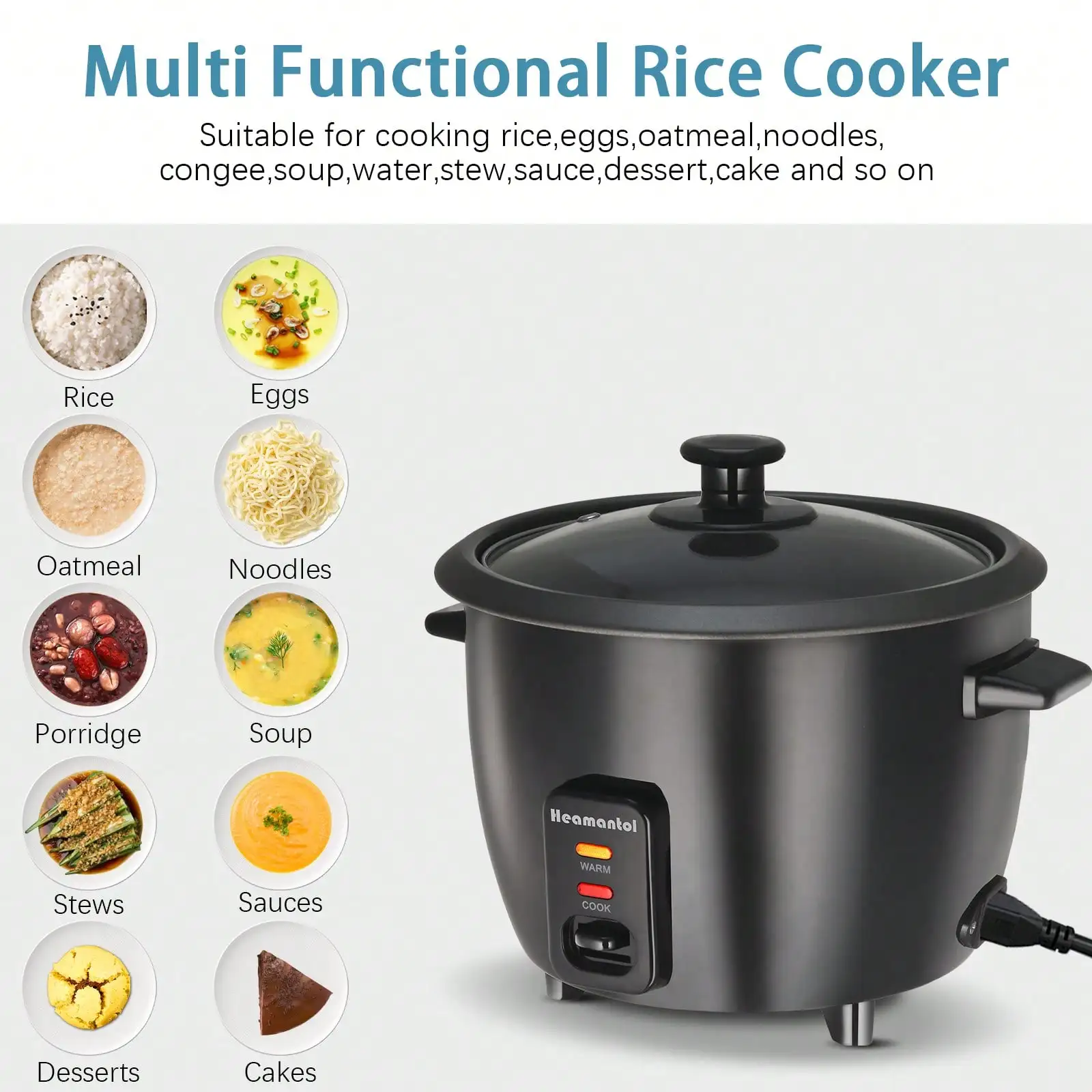 1pc 0.6L 110v Mini Electric Rice Cooker, Durable Metal Housing, Non Stick Coated Metal 304 Stainless Steel Inner Pot Liner, Fast & Convenient Electric Cooker For Small Kitchens & Daily Meals