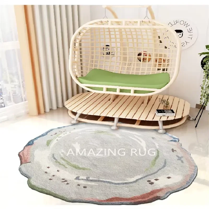 Modern Round Decorative Big Center Carpets Custom Fluffy Shaggy Round Area Rug for Living Room
