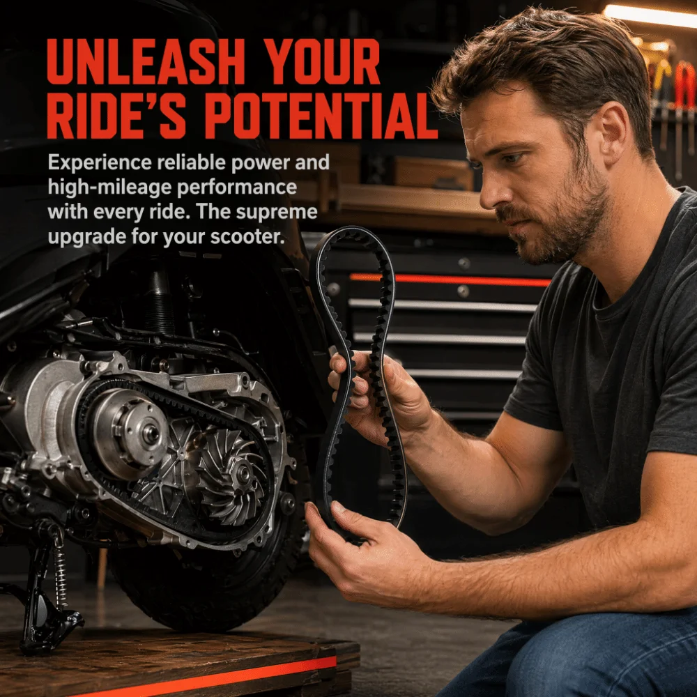 Rubber Scooter Drive Belt Black 669-18-30 Scooter Belt Transmission Belt for GY6,/QMB/QMA 139/4 Stroke Engines
