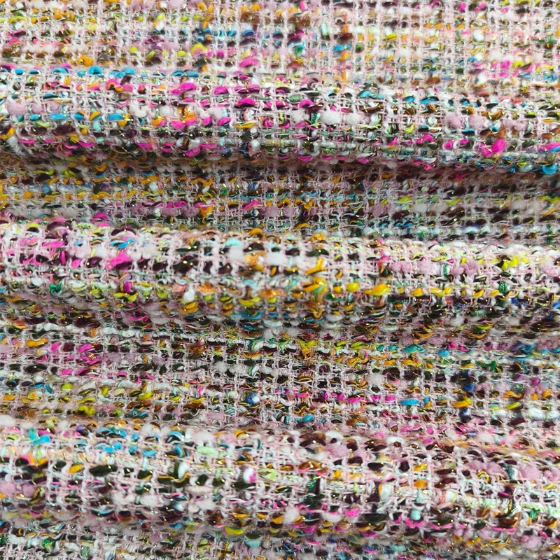 

Colorful Jacquard Yarn-Dyed Braided Tweed Fabric For Women's Autumn Jacket Dress Suits Coat Handbag DIY Sewing Material