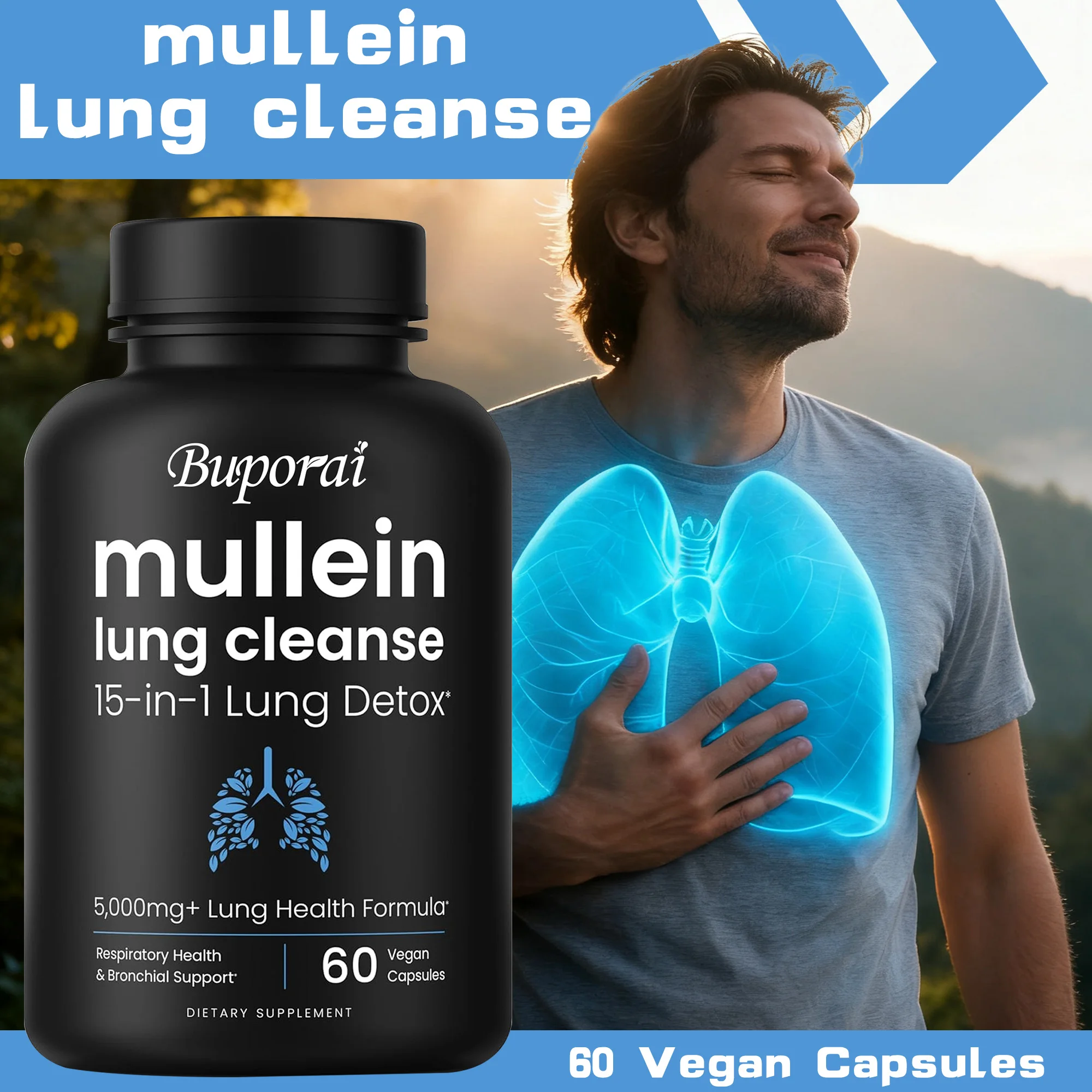 

Mullein Leaf Extract for Lung Detox - for Immune Support, Detox & Respiratory Support, Improves Digestion