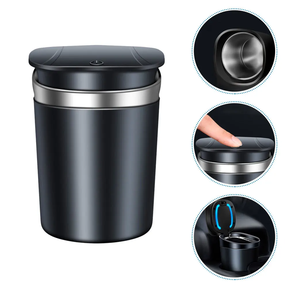 

Ashtray With Led Light Smoke Proof Car Ashtray With Led Light Lid Easy Clean Portable Ash Container For Vehicle Interior