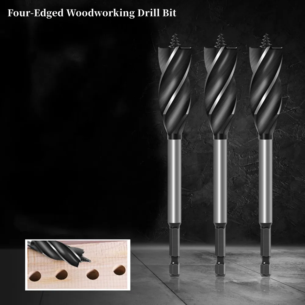 10Mm-35Mm Pemotong Kayu Torus Bor Hex Shank Kayu Lubang Pemotong 4 Flute Auger Tukang Kayu Bor Inti Bit