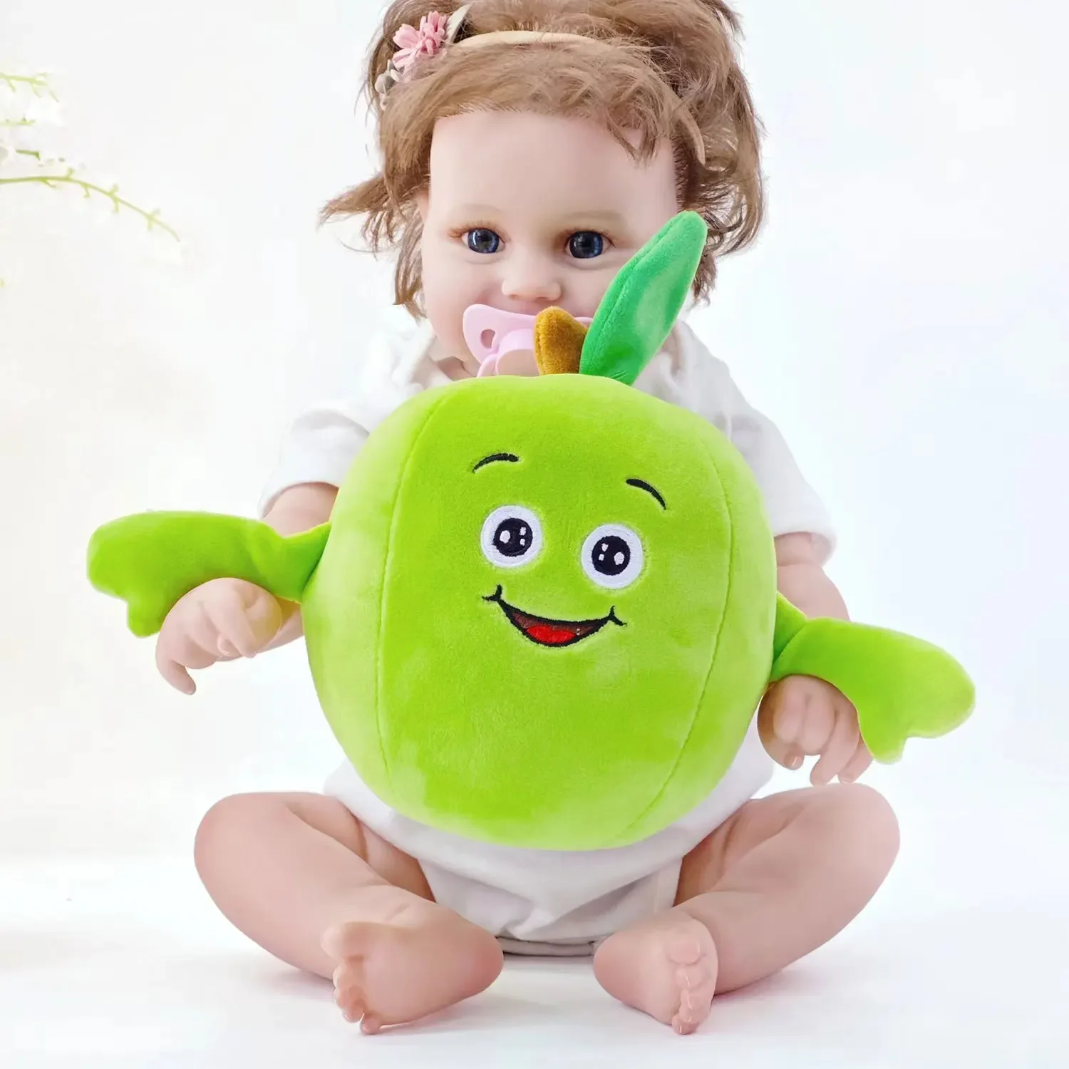 Imitation fruit fruit plush toy apple banana raspberry pastoral style decoration soft pillow, event party doll, birthday gift