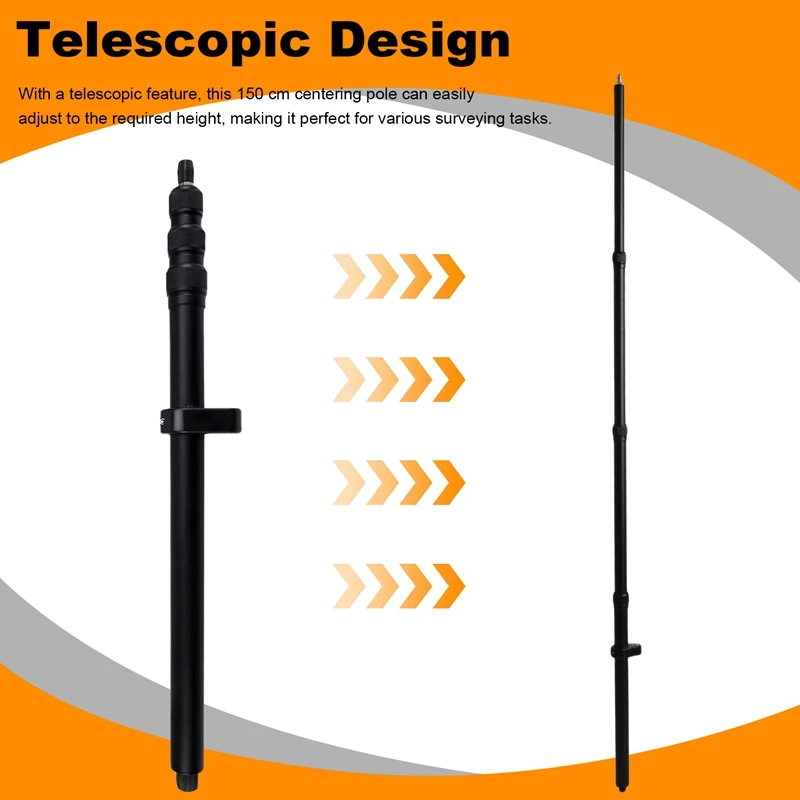 RTK GPS Centering Pole 150 Cm Telescopic Measurement Centering Pole Prism Pole Telescopic Pole With Compass Level Bubble