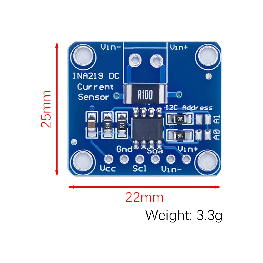 WAVGAT SOT23 INA219 dwukierunkowy moduł czujnika prądu stałego DC moduł Breakout DIY 3V-5V I2C moduł czujnika monitorowania mocy — zdjęcie 7