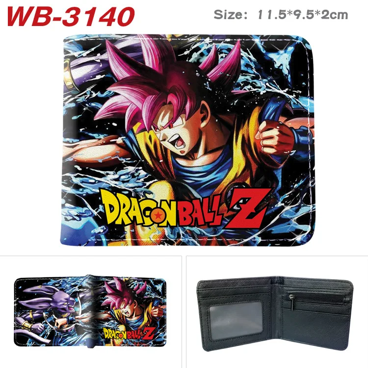 Dragon Ball Anime Super Z Son Goku Cartoon Short Wallet Pu Leather Two Fold Wallet Protective Cover Capacity Storage Card Bag view 5