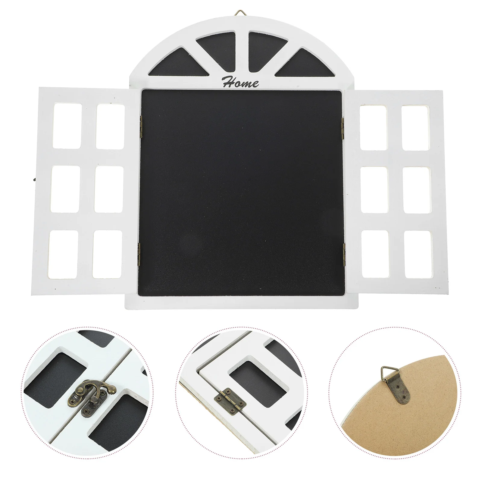

Hanging Message Board European Wooden Wall Decorative Pendant False Window Blackboard Decoration (brown-small Size) 1pc