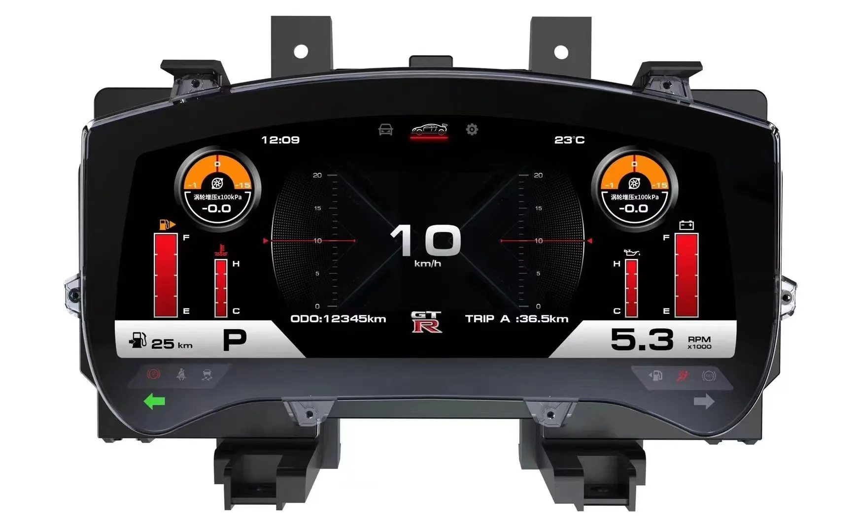 JT WEIJUNPRO Car LCD Dashboard 12.3 Inch Digital Gauge Cluster Meter For Nissan For GTR 2007-2016 Digital Dashboard