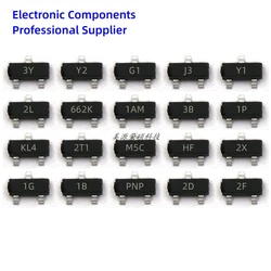 50PCS NPN PNP Transistor SMD S8050 SS8550 S9012 BC856 MMBT3906 2222 5551 2N3904 2SC1815 J3Y Y1 Y2 1AM 2A J6 HF SOT-23 Triode