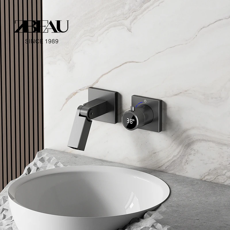 Digital concealed faucet, split type hot melt faucet, minimalist all copper embedded faucet