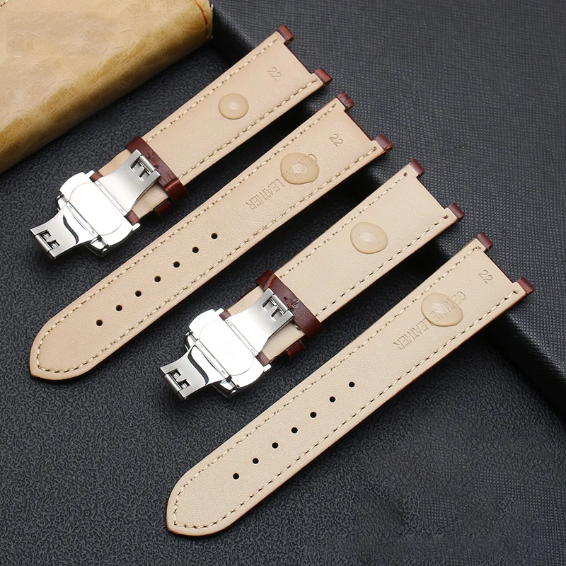 20*11mm 20*12mm 22*13mm cowhide Watchband for GC Guess  PASHA W3108/HPI004 Watch Strap Butterfly Buckle Bracelet