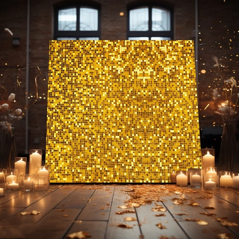 

Romantic Bachelorette Party Decorative Curtain Shimmer Square Sequins Wall Backdrop Set 12/16/18pcs for House Outdoor Decoration