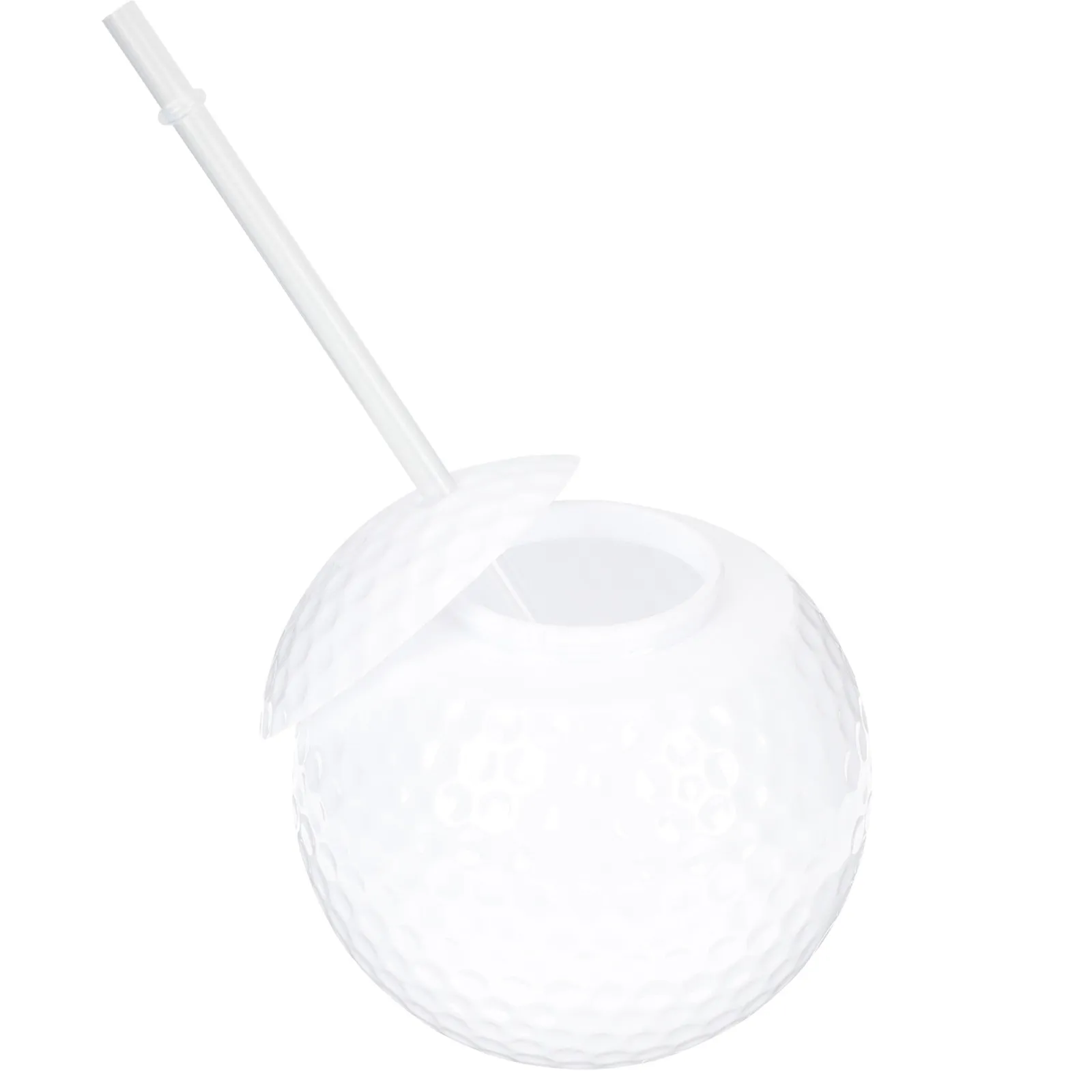 Vaso para Beber con Pajita, Tapa Decorativa con Bola y Diseño Creativo en Forma de Bola