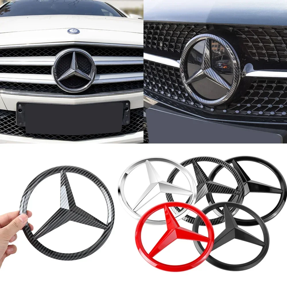 Car Badge Front Grille Emblem Sticker Decoration Accessories For Mercedes Benz S320 W164 W204 W168 C180 E320 A200 CLA CLK CLS ML