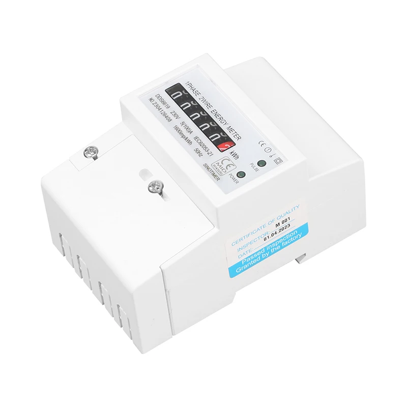 Household Electrical Din Rail Single Phase Energy Meter AC 220V 100A kWh Counter Consumption Analog Electricity Gague Wattmeter