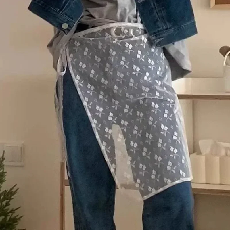 Jupe florale mode coréenne printemps été Version coréenne jupe de gaze superposée en dentelle Unique avec cravate tablier fille épicée Streetwear