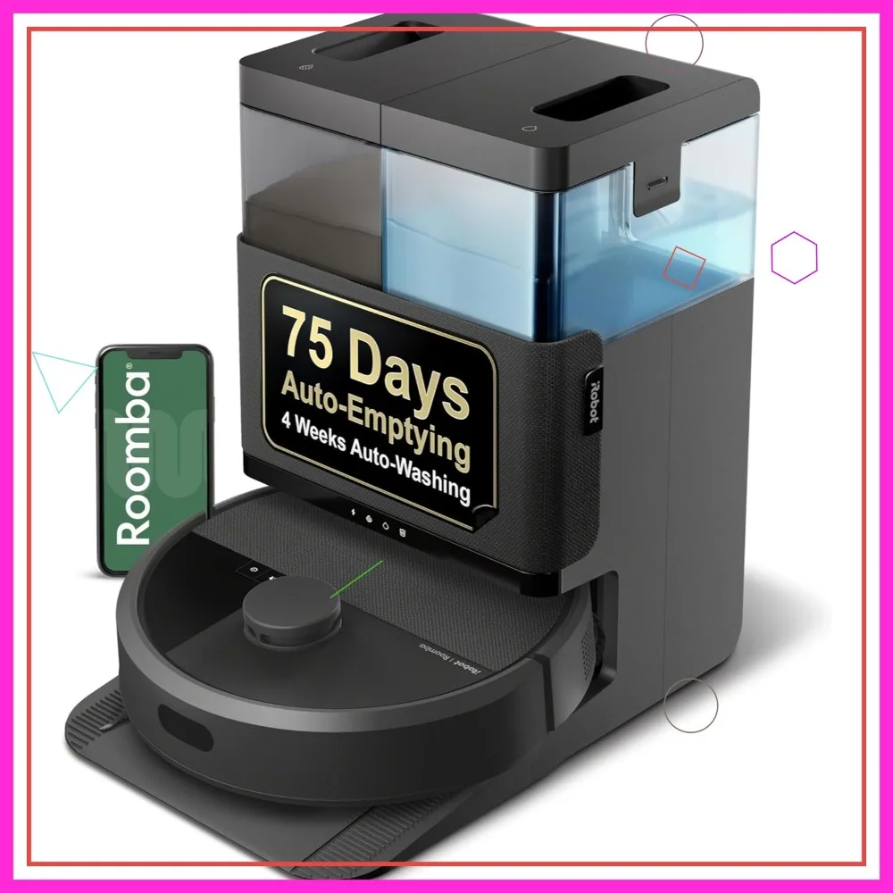 

2-in-1 Vacuum & Mop Robot with AutoWash Dock, Smart Mapping for Pet Hair, Self-Emptying 75 Days, Intense Suction