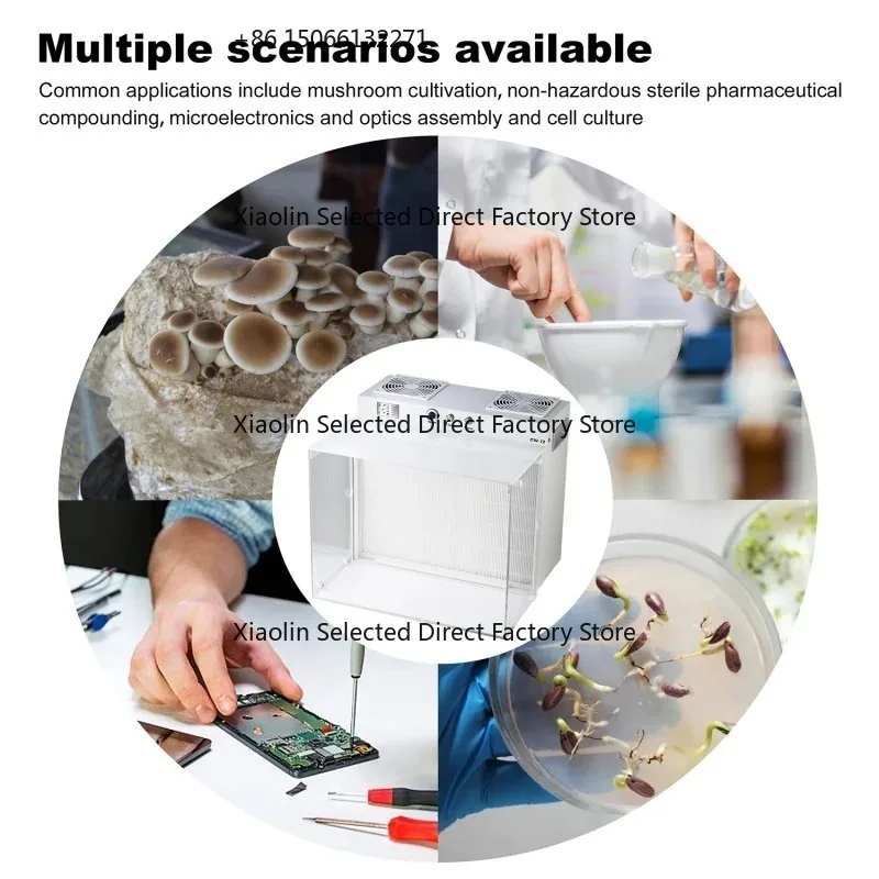 Horizontal Laminar Flow Cabinet Ultra Clean Work Bench with FFU HEPA Filter BiologicalSafety Clean Cabinet for Mushroom Mycology