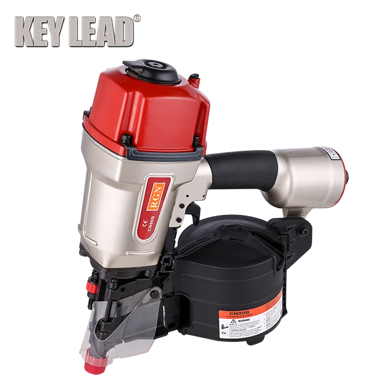 Keylead-ar Pneumático Roll Nail Gun Nailer Coil para o Telhado Siding Board Madeira Trabalhando Mobiliário Sheathing Tool Cn90b