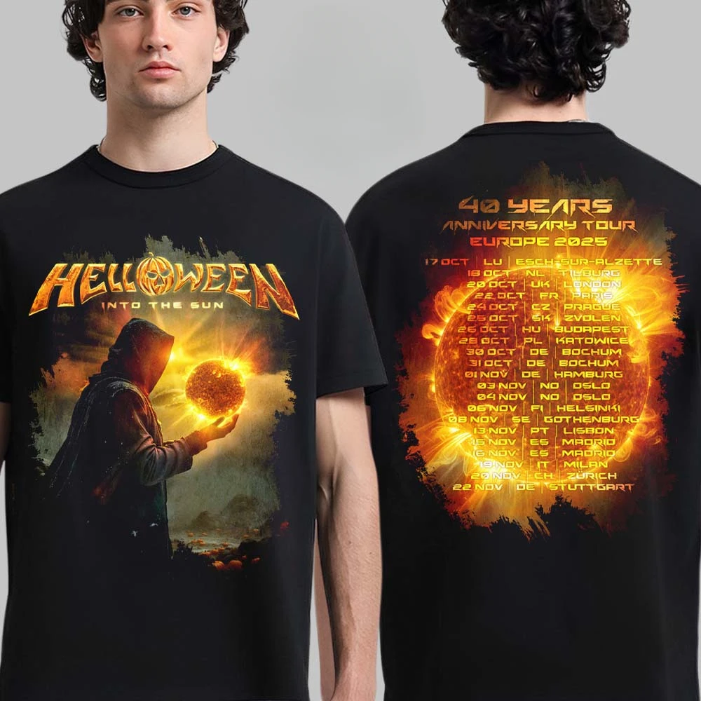 Top Helloween Cotton Band Shirt Unisex Summer Short Sleeve Fashion Brand Tee Luxury Casual Vintage T-shirt