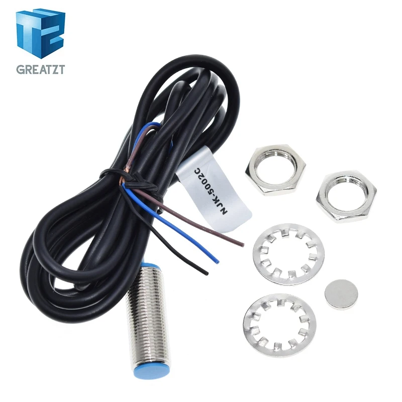 GREATZT 1/2/4PCS Capteurs à effet Hall NJK-5002C, interrupteur de proximité NPN 3 fils normalement ouvert + aimant pour Arduino