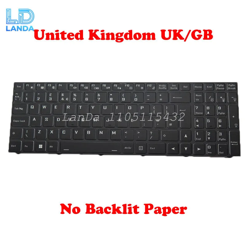 US UK No Backlit PC70DC Keyboard For CLEVO PC70DD PC70HP PC70HR/HS PC70DC PC70DD2 PC70DF1 (PC70DN2 PC70DR PC70DP PC70DS)(-D)