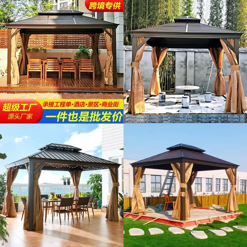 For Outdoor Shading Canopy Pavilion Aluminum Alloy Garden Indoor Courtyard Villa Roof Terrace Decoration