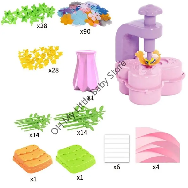 M76C Creative Artificial Flower Buquet Buquet Maszyna maszynowe Zestawy rzemieślnicze dla dzieci bezpieczne plastikowe sztuka