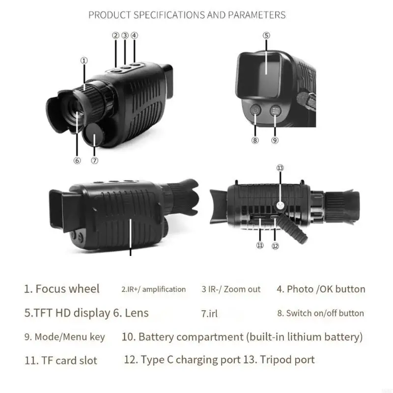 

Night Visibility Monocular With Infrare Digital Lens 10XZoom For Outdoor