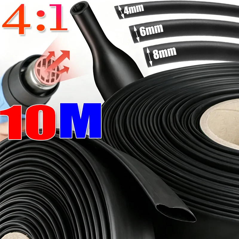 4:1 Dual Wall Adhesive Lined Heat Shrink Tubing Waterproof Sealing Wire Cable Insulation Sleeve for Car Marine Electrical Wiring