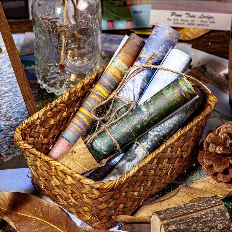 50pcs Vintage Oil Painting Background Base Papers, Retro Art Decorative Scrapbook Paper for Journal DIY Collage Crafts paper