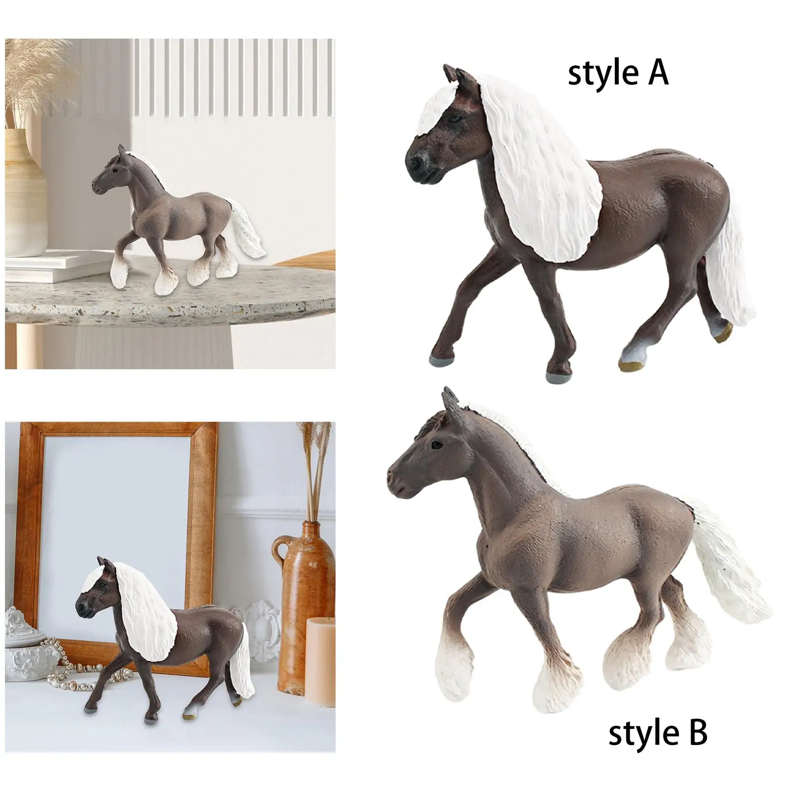 Figuras de animales, juguete educativo de aprendizaje, figuras de animales, juego de animales, modelo de simulación, caballo, juguetes, modelo para niñas