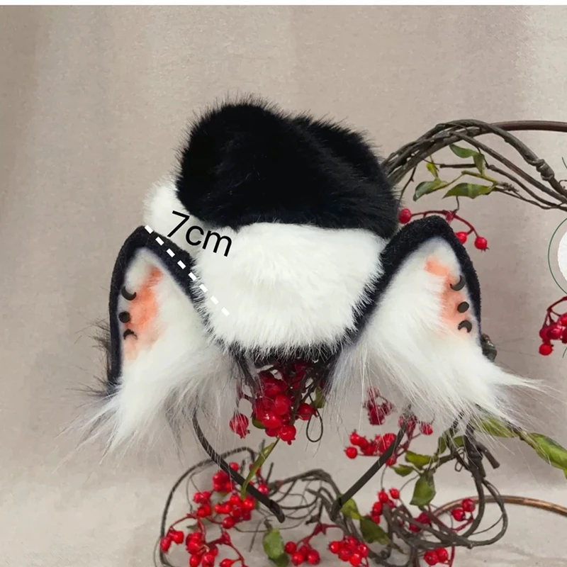Custom Hand Made Work Halloween Tiger Wolf Wolves Ears Hairhoop Headwear Anime Christmas Game Party Cosplay Prop