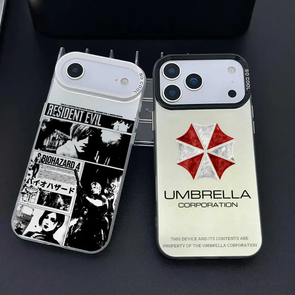 R-resident E-EvilS Funda de teléfono genial para iPhone 17 16 15 14 13 12 11 Pro Max Air Matte Laser Aurora Funda a prueba de golpes