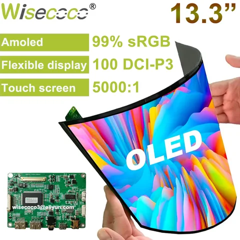 Amoled Flexible Display 13.3 Inch 2K AM-OLED Built in Touch Screen 2048X1536 Bendable Display With Driver Board