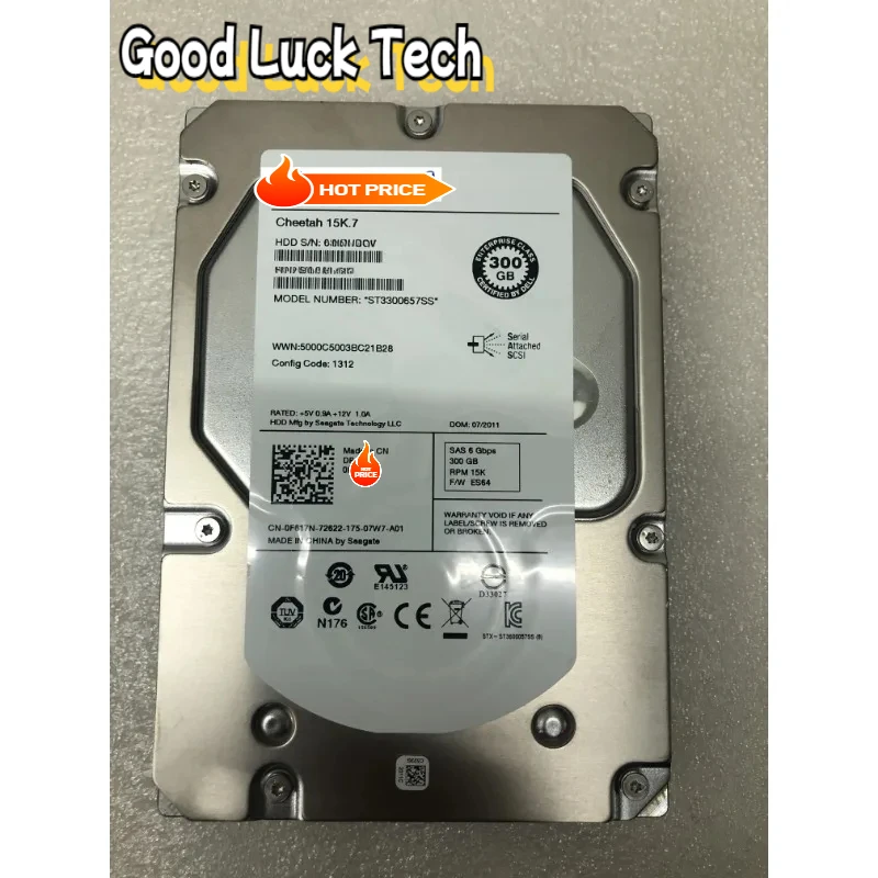 Original  for DE-LL New  15K.7 300G 15K SAS 3.5 ST3300657SS Server Hard Drive 