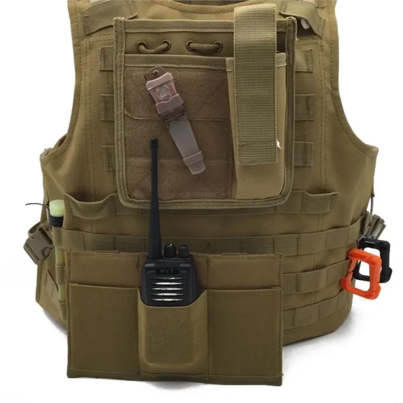Tactical Triple Magnetic Bag Walkie-talkie Bag Open-top Molle Elastic Bag Multi-functional Toolkit Outdoor Lightweight Durable