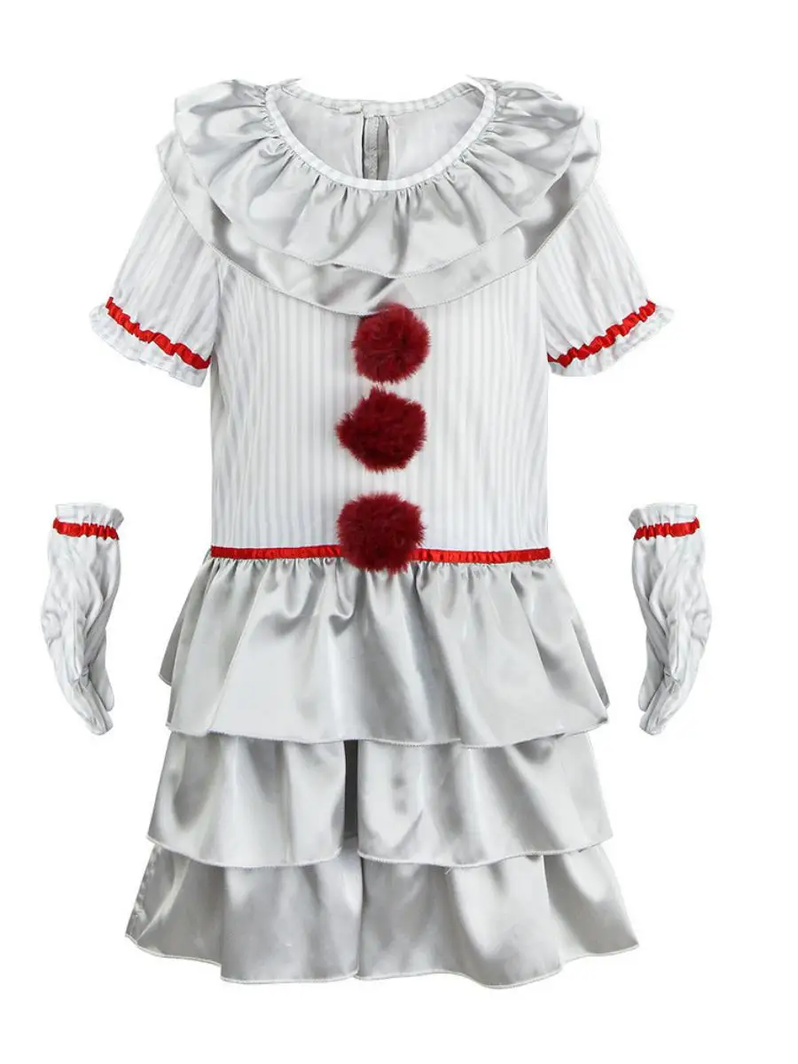 

Новый детский женский костюм Pennywise, одежда для выступлений на Хэллоуин, костюм клоуна Ba, хлопковый материал