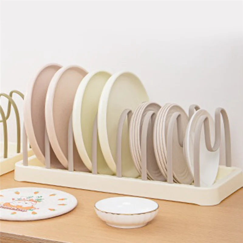 ABXF-캐비닛용 냄비 및 팬 정리함, 조절 가능한 플러그인 디바이더가 있는 주방 카운터용 냄비 뚜껑 홀더 밀키 커피 Easy T