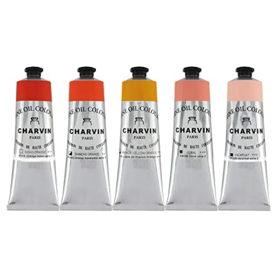 

Elite Artists' Oils from The French Riviera for Painting, Classrooms, Plein Aire, & More! - [Orangey Colors - 150 mL Set of 5]