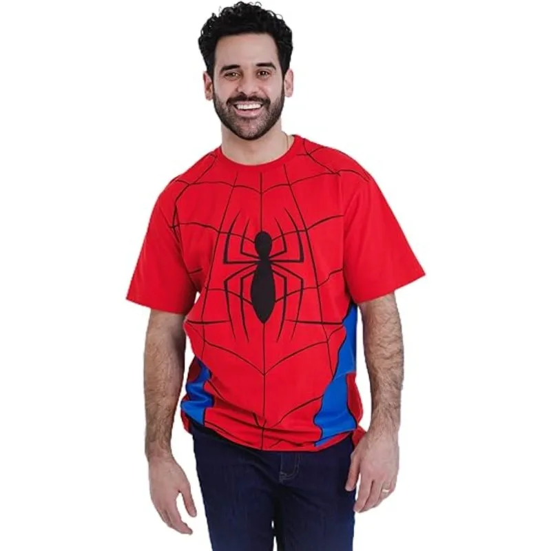 

Футболка для семейных ролевых игр Marvel, повседневная семейная футболка для взрослых, красная, с короткими рукавами