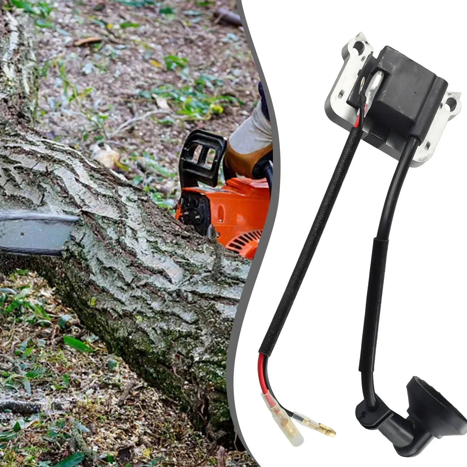 

Ignition Coil Fit For Chainsaw Brush Cutter Lawnmower Engine 2-Stroke 52mm Centres Ignition Coil Module Garden Tool Accessories
