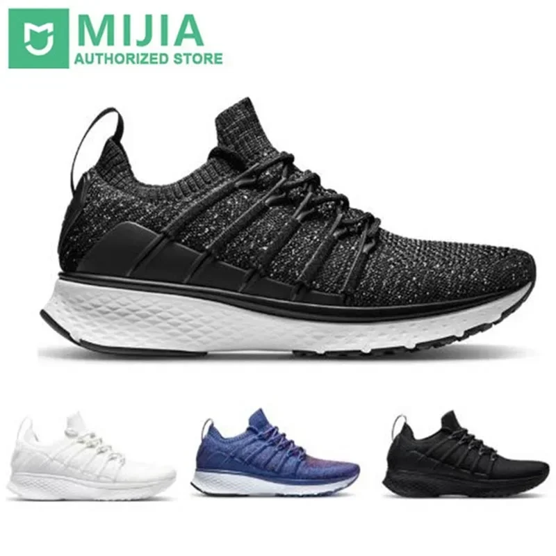 

Xiaomi Mijia Sneaker 2 Running Shoes Sport Uni-moulding Shock-absorbing Fishbone Lock System Elastic Knitting Vamp for Men