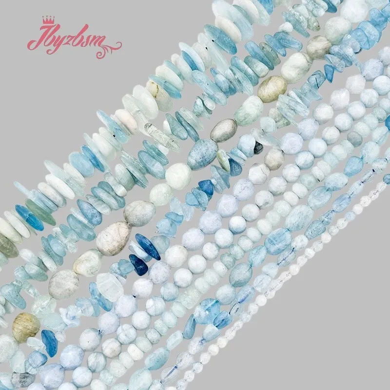 

Natural Blue Aquamarine Stone Beads For Jewelry Making Bracelet Necklace Strand 15 Inch DIY Loose Beads 6mm /4x7-5x9mm/10mm/8mm
